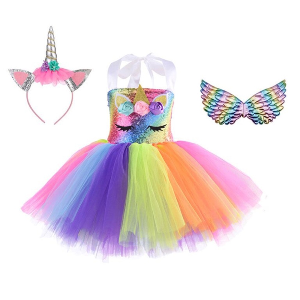 Girls Tutu Dreams Unicorn Party Dress - size 8-10 yrs